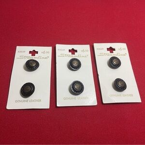 (6) VINTAGE STREAMLINE 5/8” BRONZE CREST COAT OF ARMS LEATHER BUTTONS K8849